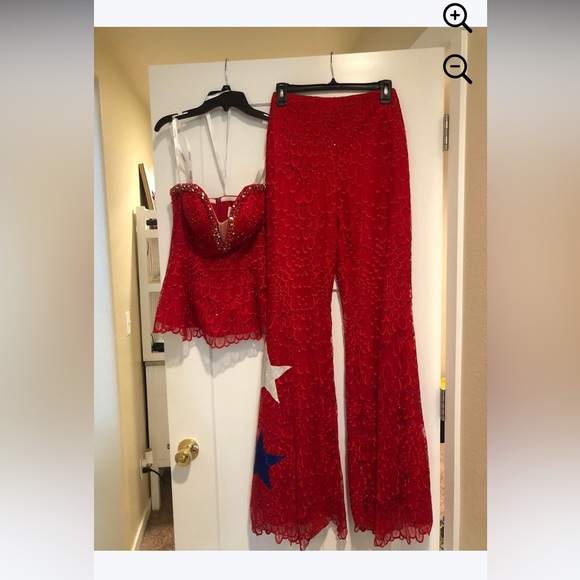 Red Tony Bowls Jumpsuit - Picture 1 of 2